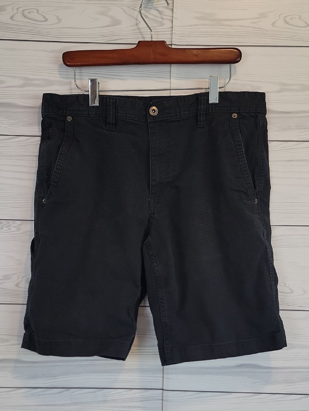Eddie Bauer Men's Canvas Utility Shorts - Black Size Waist 34"